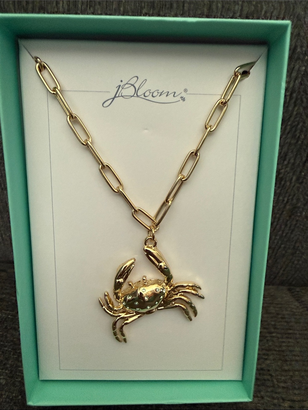JBloom Gold Crab Pendant Necklace - Gold Chain
